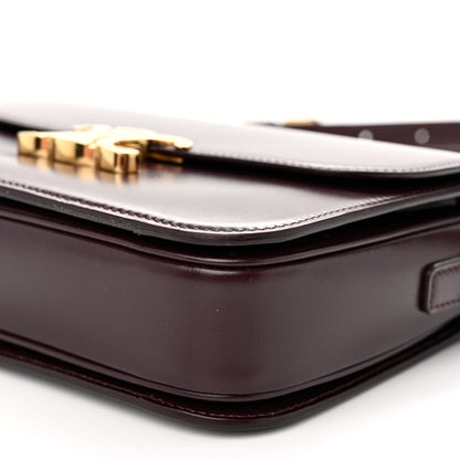 Celine Shiny Calfskin Medium Triomphe Burgundy 10 of 12