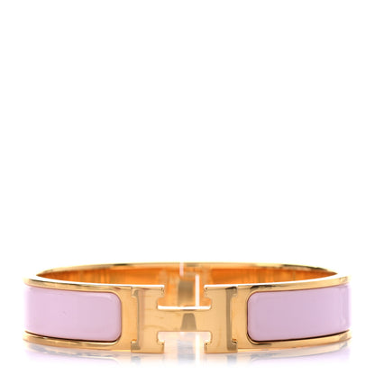 Hermes Enamel Narrow Clic Clac H Bracelet PM Rose Dragee 1 of 4