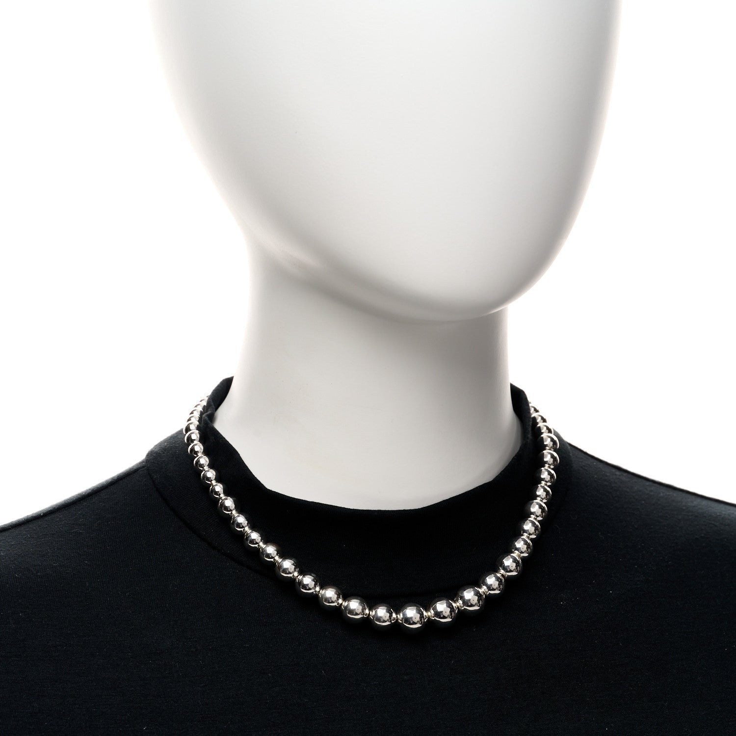 Tiffany Sterling Silver HardWear Graduated Ball Necklace 2 of 4
