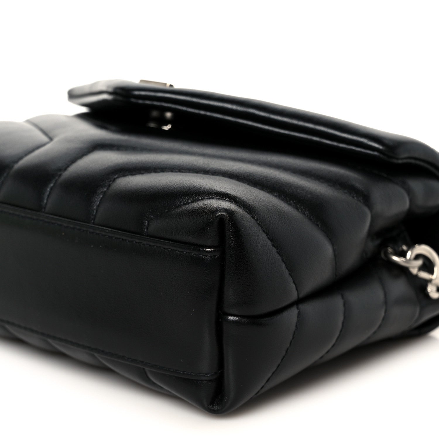 Saint Laurent Calfskin Y Quilted Monogram Toy Loulou Crossbody Bag Black 11 of 11