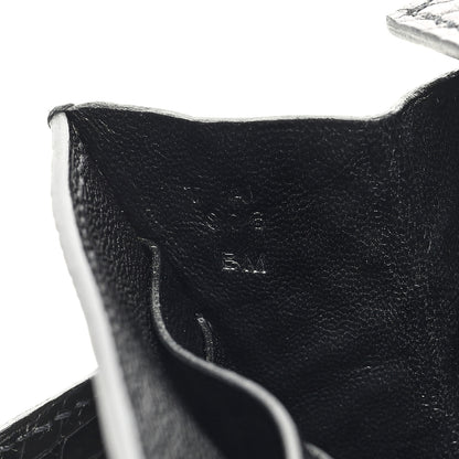 Hermes Shiny Alligator Kelly Longue Wallet Black 7 of 7