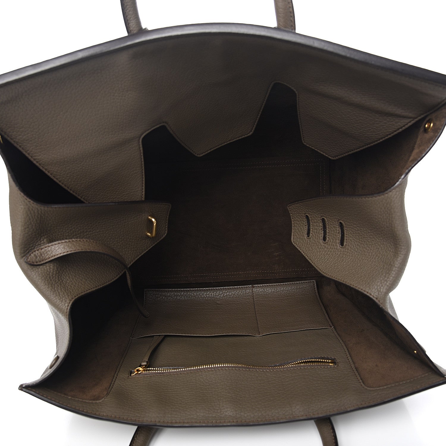 Celine Crisped Calfskin Large Tie Knot Tote Dark Khaki 5 of 11