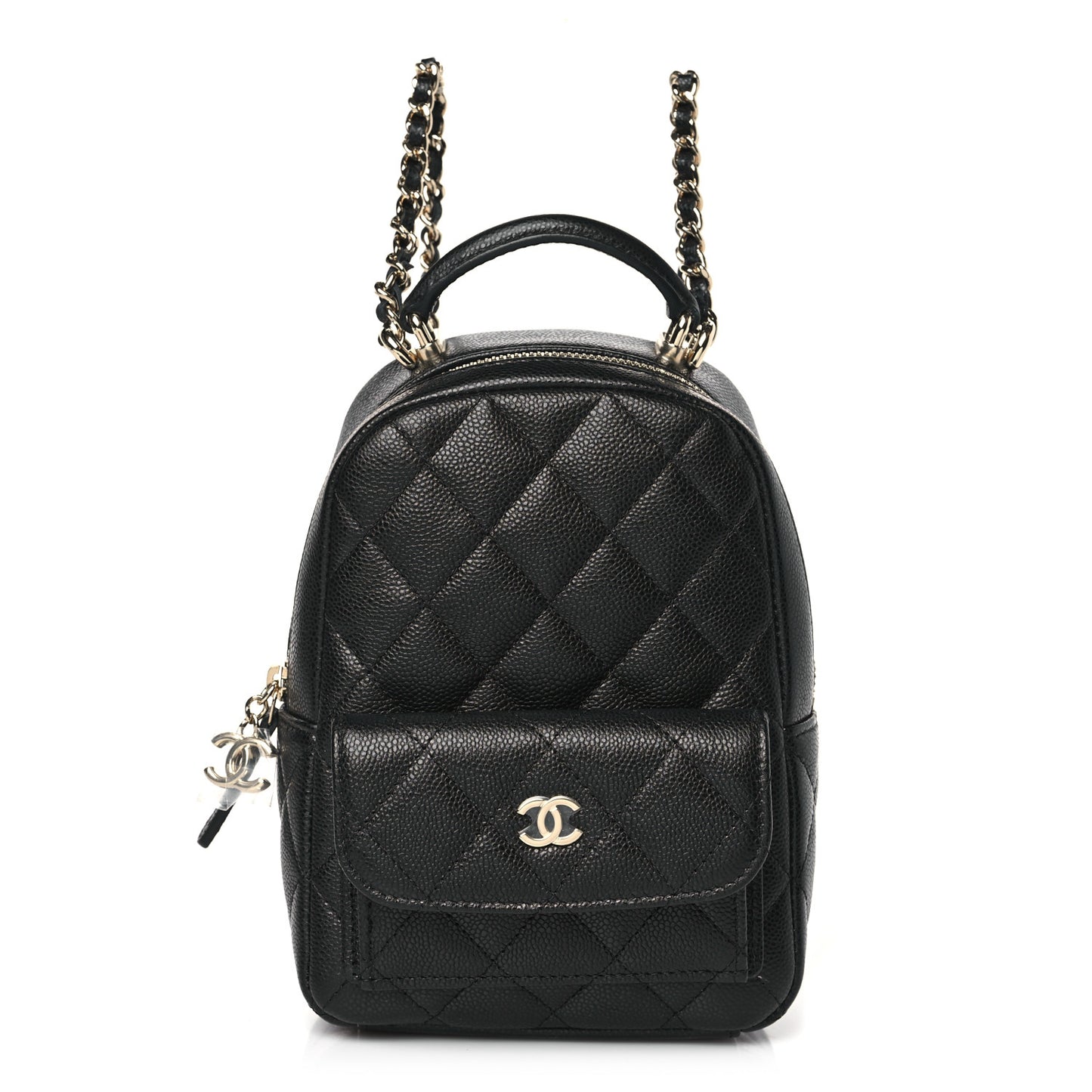 Caviar Quilted CC Mini Classic Backpack Black
