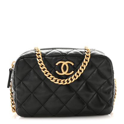 Chanel Lambskin Quilted Mini Pillow Crush Camera Case Black 1 of 10