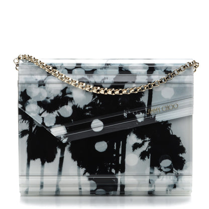Jimmy Choo Acrylic Candy Palm Tree Clutch White Black 1 of 8