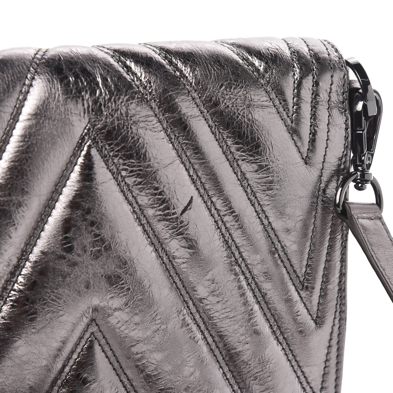 MCM Metallic Calfskin Quilted Patricia Crossbody Bag Berlin Silver 11 of 12