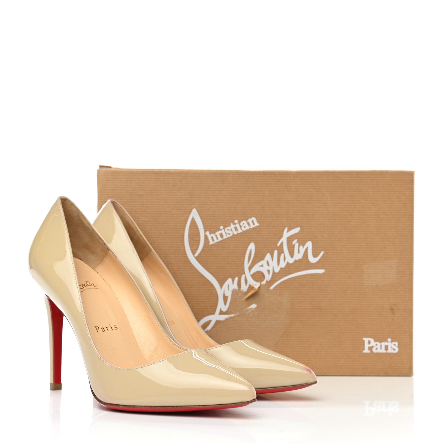 Christian Louboutin Patent Pigalle 100 Pumps 37 Nude 10 of 10