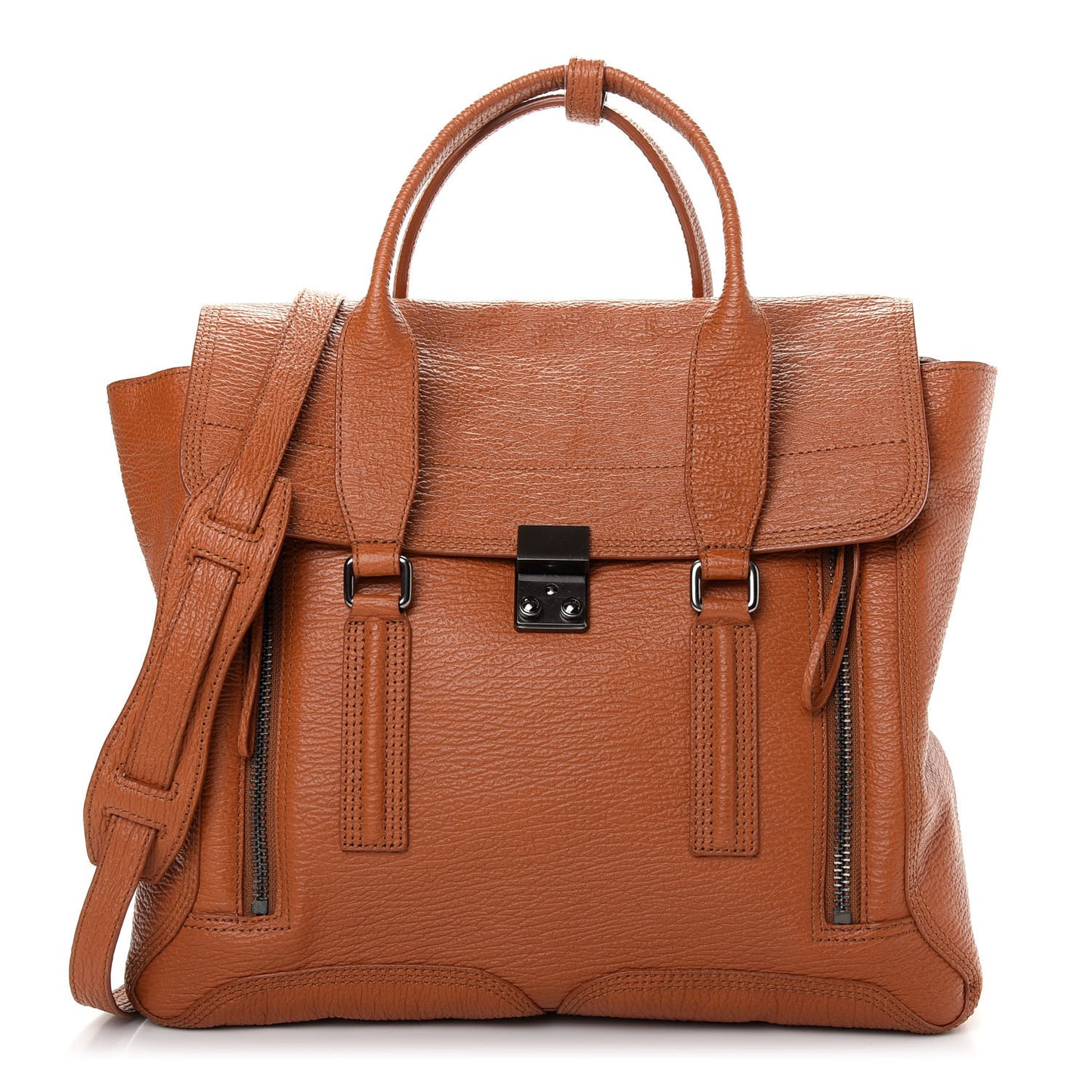 Textured Calfskin Medium Pashli Satchel Mandarin