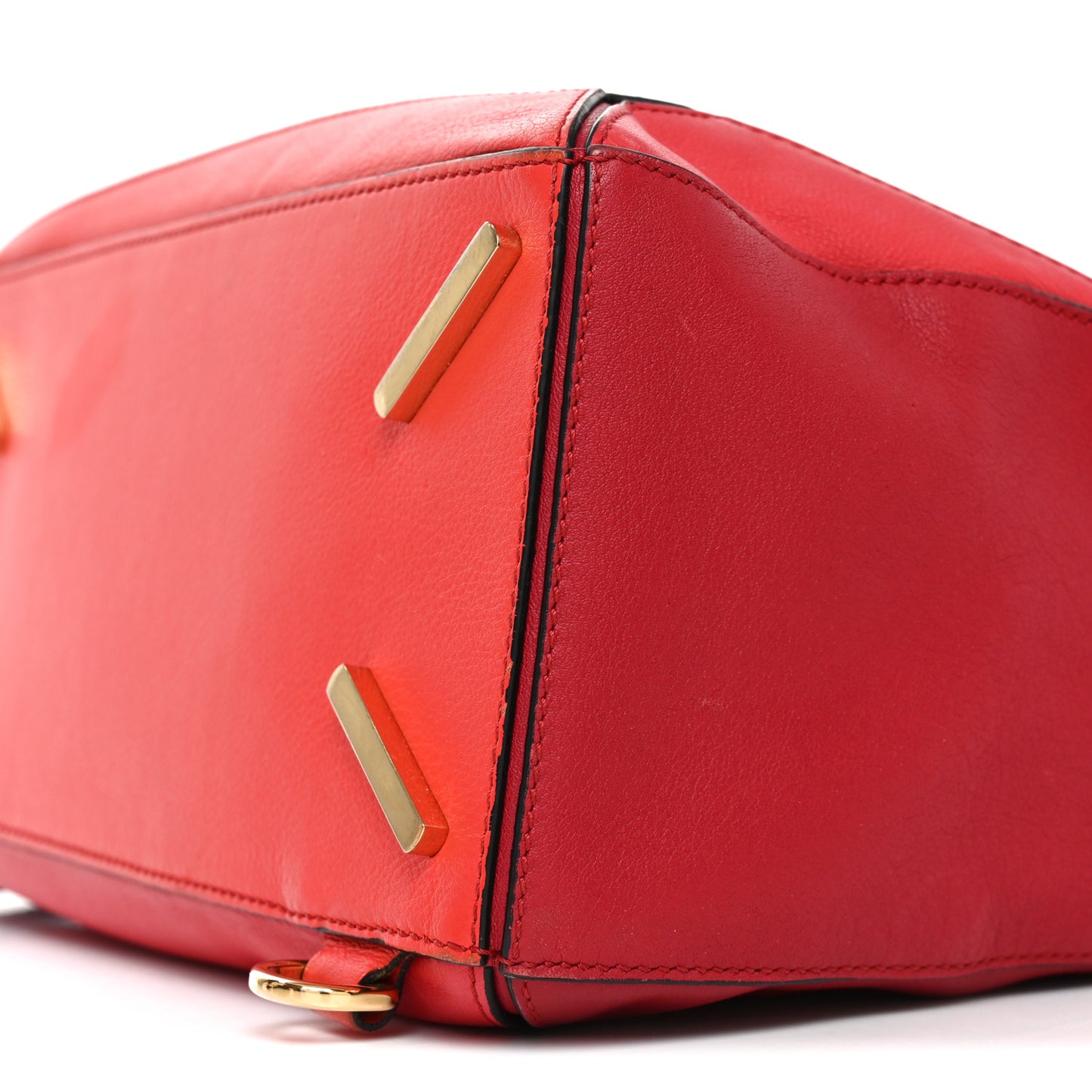 Calfskin Colorblock Medium Puzzle Bag Red