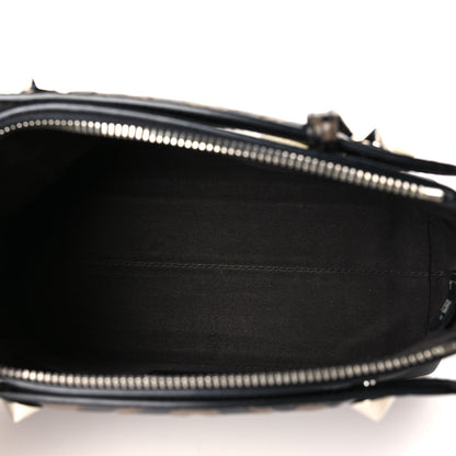 Fendi Vitello Dolce Bi-Color FF 1974 Embossed Mini By The Way Boston Bag Black Maya 5 of 9