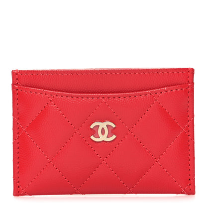 Chanel Caviar Quilted Card Holder Red 1 of 9