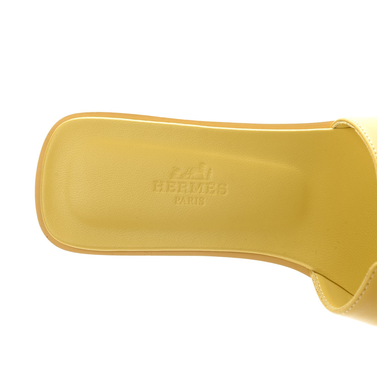 Hermes Calfskin Oran Sandals 36 Jaune Citron 9 of 11