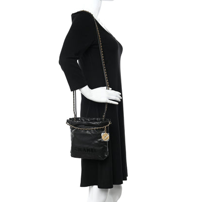 Chanel Shiny Caviar Quilted Monochrome Mini Chanel 22 Black 2 of 10