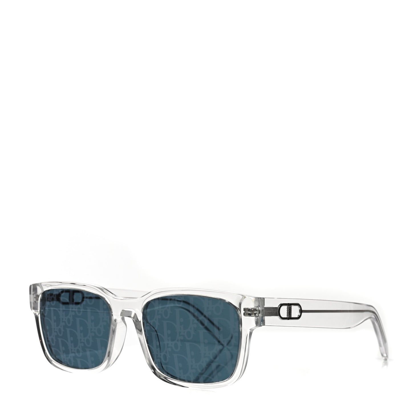 Acetate Mirrored Oblique CD Link Rectangular Sunglasses S1U Crystal