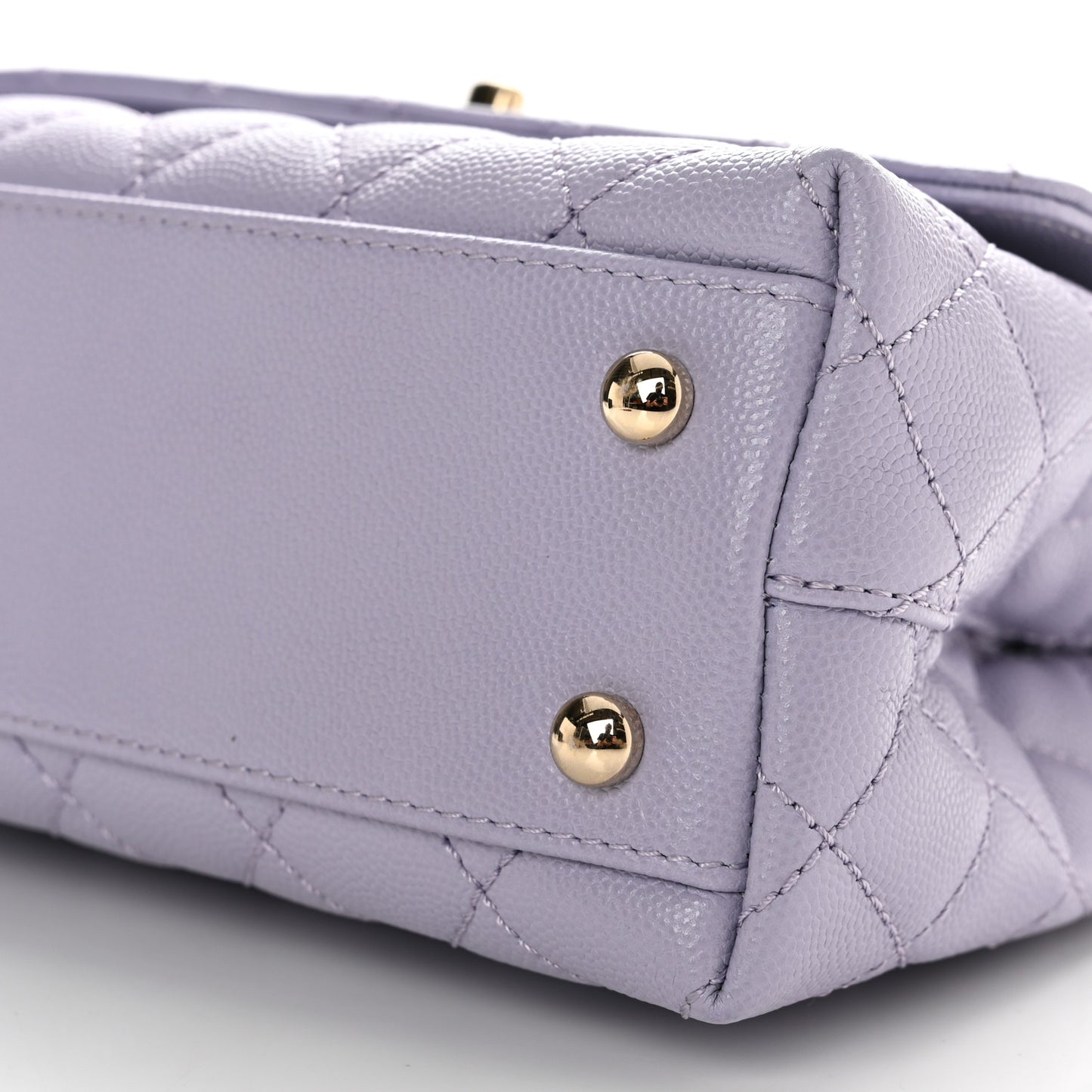 Caviar Quilted Mini Coco Handle Flap Light Purple