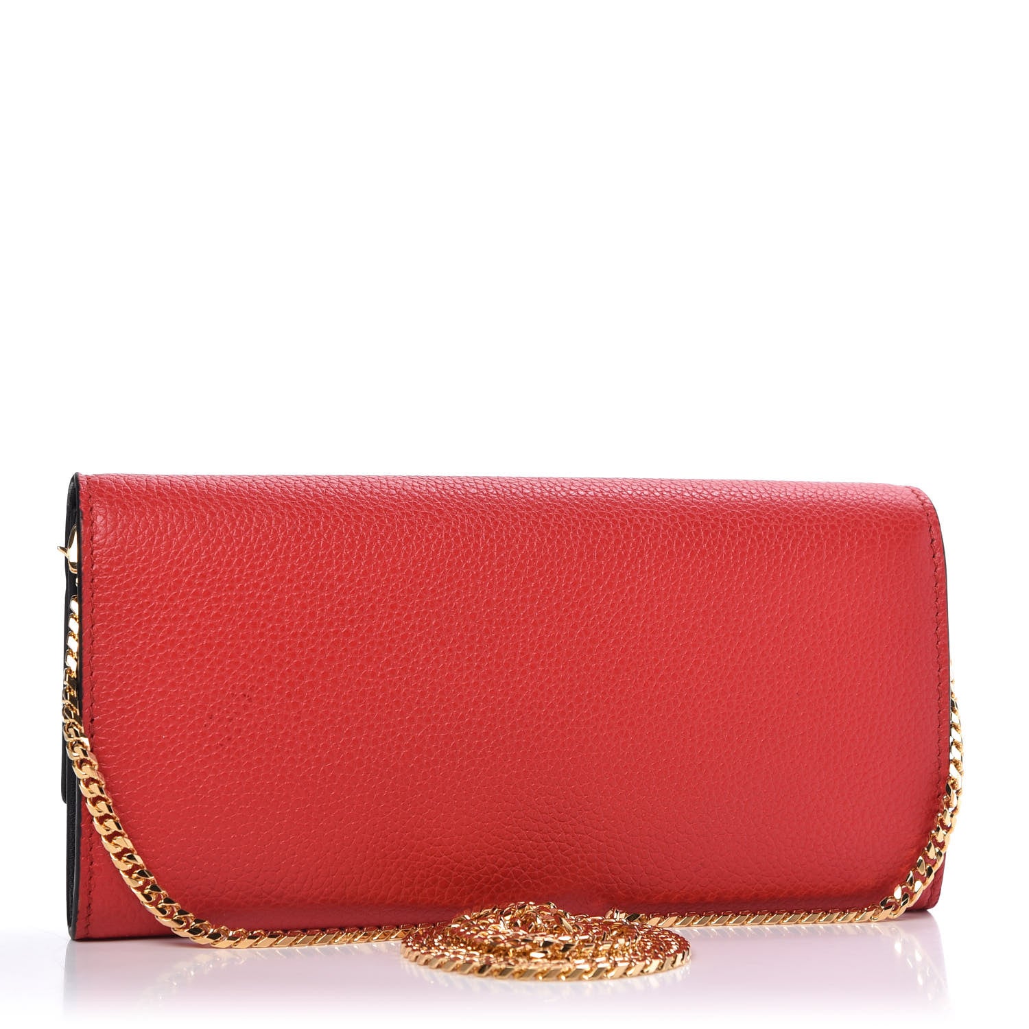 Alexander McQueen Pebbled Calfskin Skull Wallet on Chain Red 3 of 9
