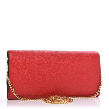 Alexander McQueen Pebbled Calfskin Skull Wallet on Chain Red 3 of 9
