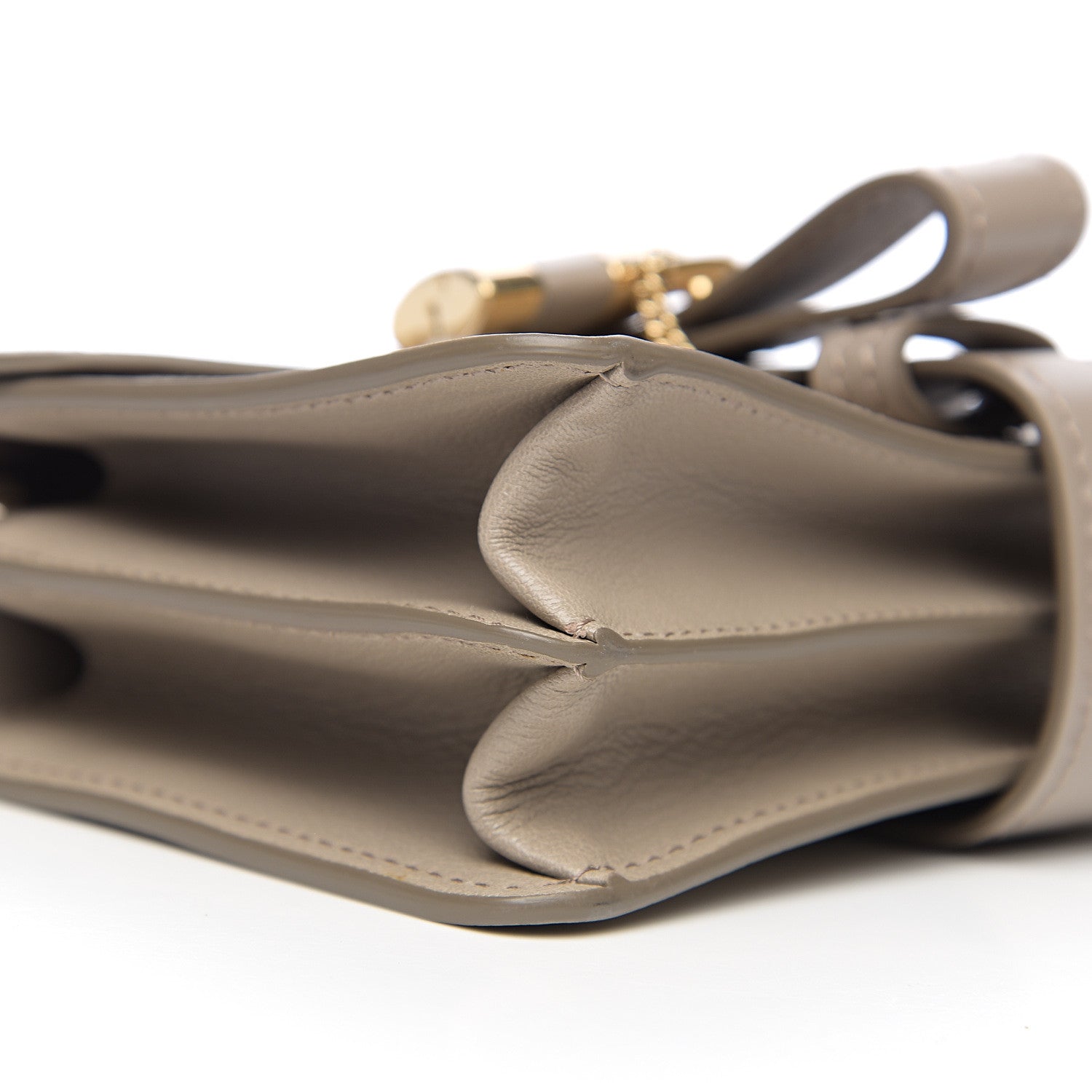 Chloe Shiny Goatskin Calfskin Aby Chain Shoulder Bag Motty Grey 6 of 8