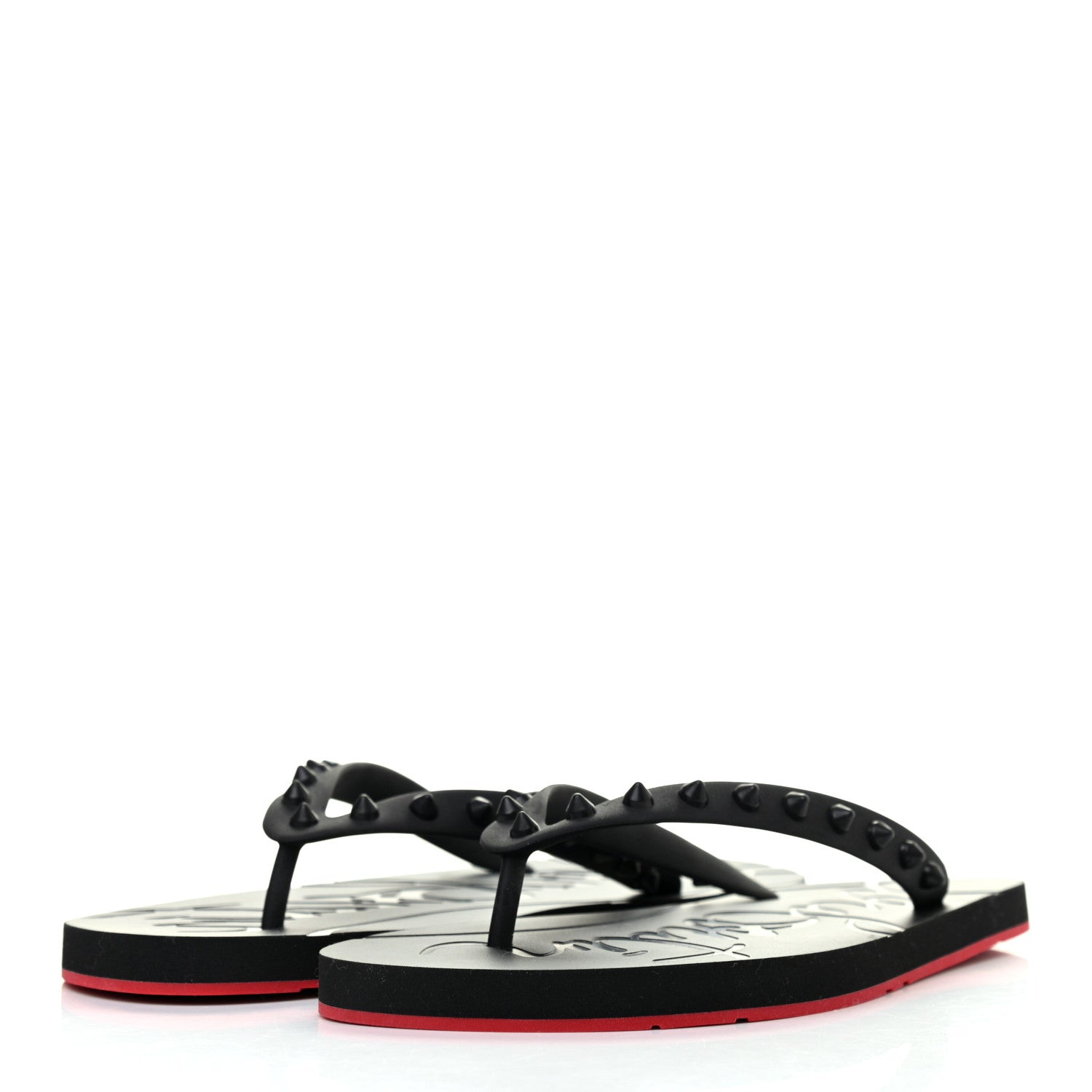 Christian Louboutin Rubber Spike Loubi Donna Flip Flop 39 Black 6 of 14