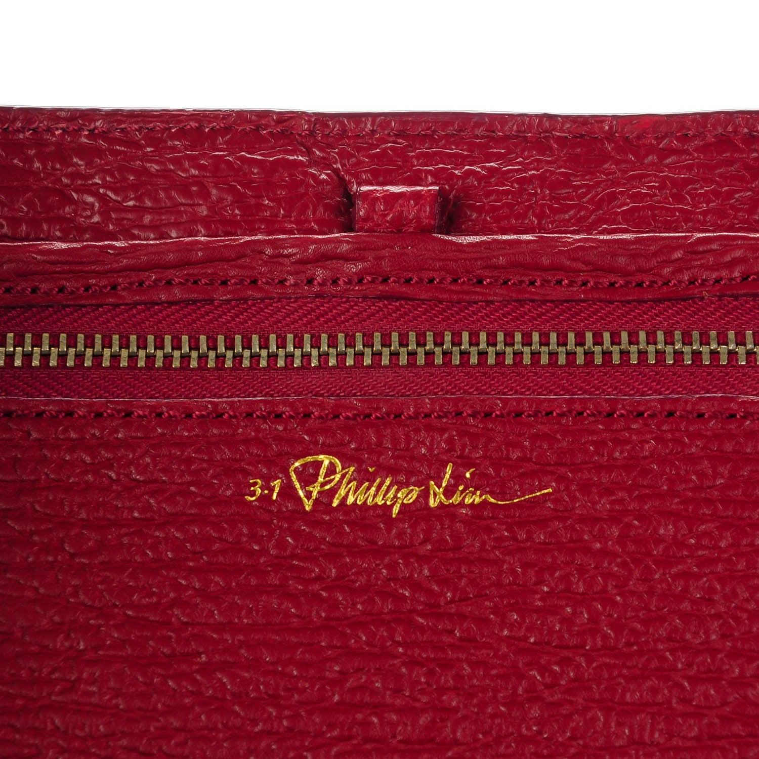 3.1 Phillip Lim 3.1 Textured Calfskin Large Pashli Satchel Crimson 6 of 7