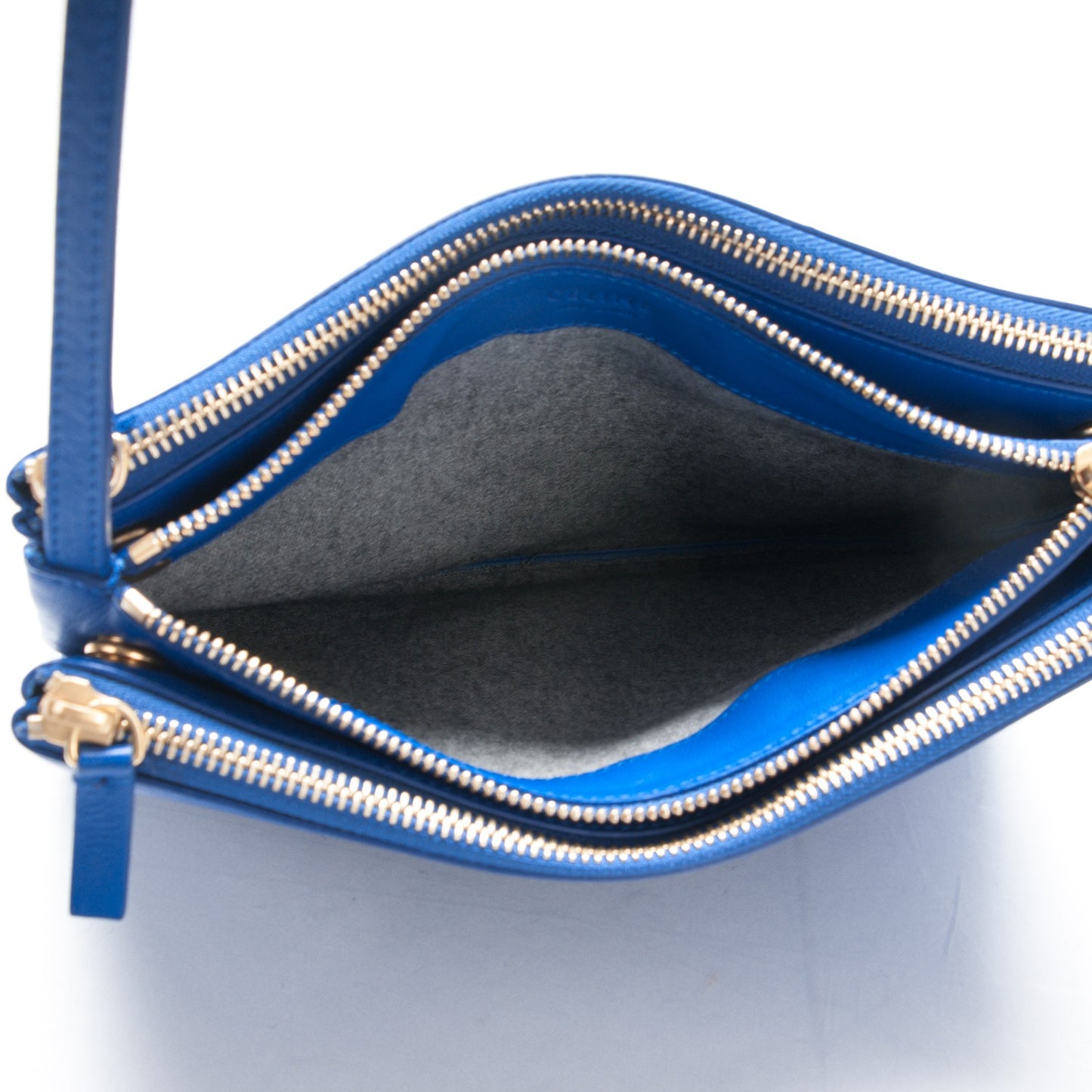 Lambskin Large Trio Crossbody Bag Deep Blue