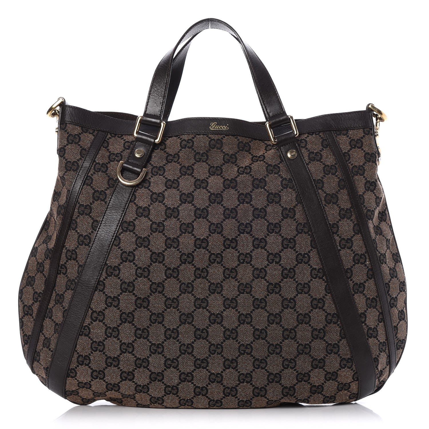 Gucci Monogram Medium Abbey Convertible Tote Dark Brown 1 of 13