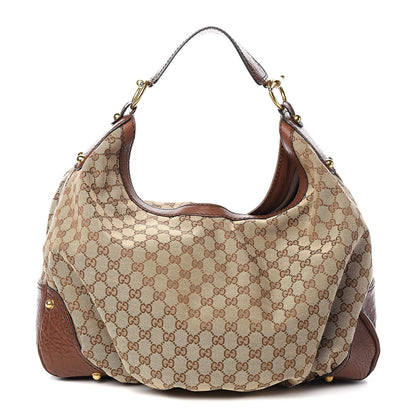 Gucci Monogram Large Jockey Hobo Brown 1 of 10