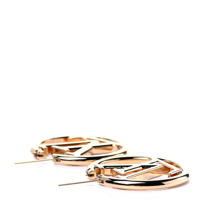 Louis Vuitton Metal Louise Hoop Earrings Gold 3 of 4
