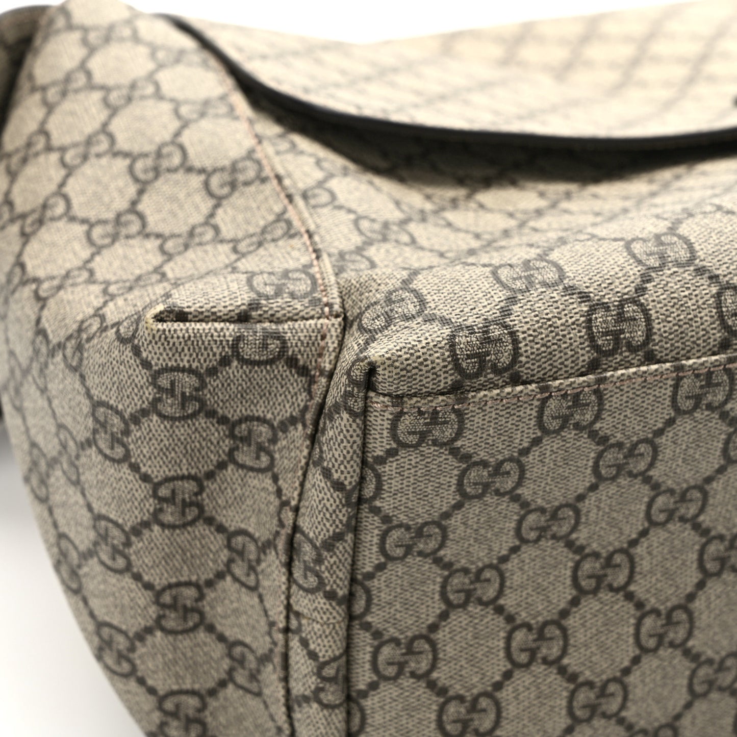GG Plus Monogram Messenger Diaper Bag Dark Brown