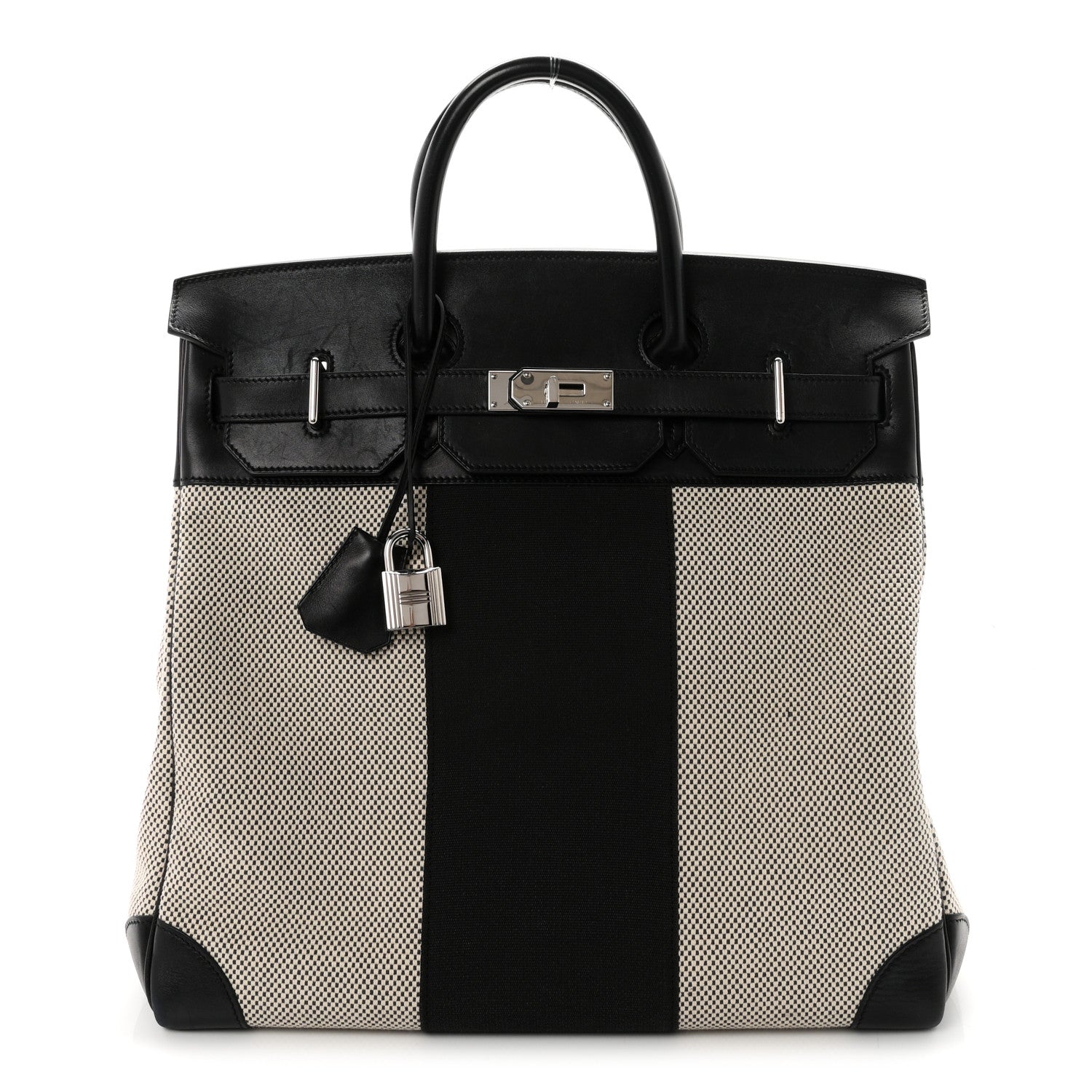 Hermes Hunter Criss Viking Evergrain Flag HAC Birkin 40  Ecru Black 1 of 13