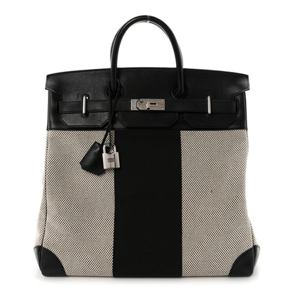 Hermes Hunter Criss Viking Evergrain Flag HAC Birkin 40  Ecru Black 1 of 13