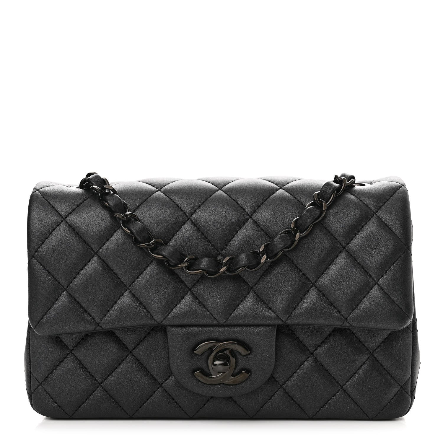 Chanel Lambskin Quilted Mini Rectangular Flap So Black 1 of 11