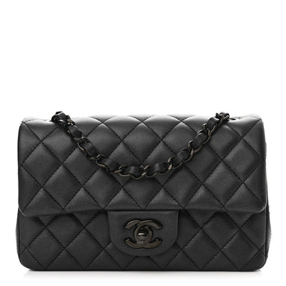 Chanel Lambskin Quilted Mini Rectangular Flap So Black 1 of 11