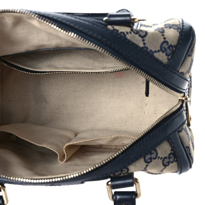 Gucci Monogram Vintage Web Small Boston Navy 5 of 12