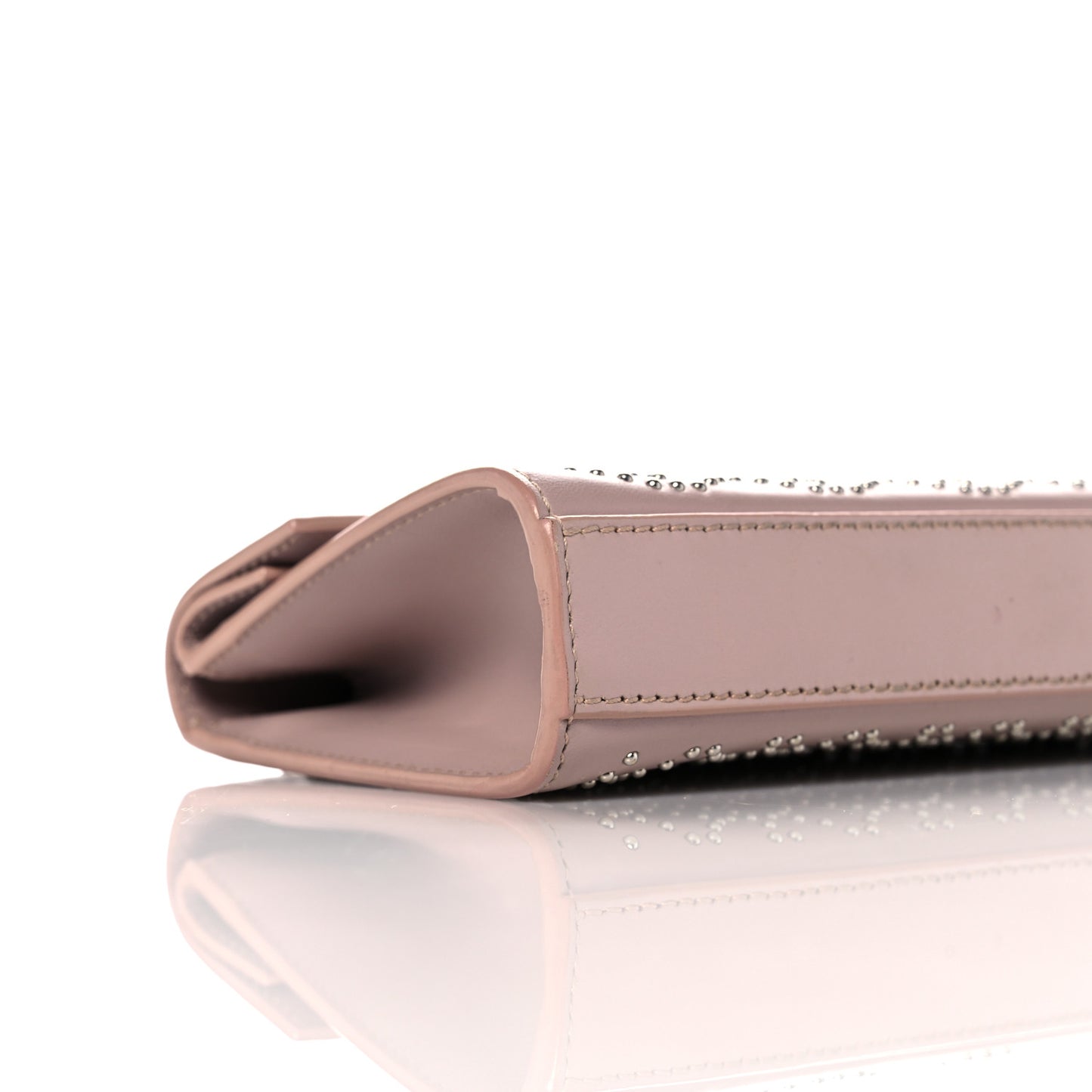 Calfskin Arabesque Studded Clutch Sable