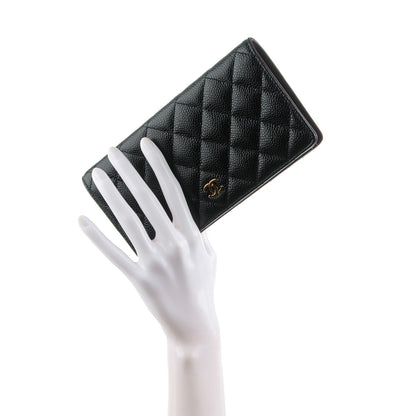 Chanel Caviar Quilted Yen Wallet Black 2 of 8