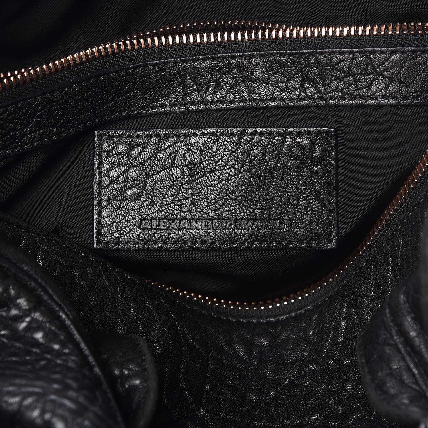 Alexander Wang Pebbled Lambskin Rocco Black Rose Gold Hardware 6 of 10