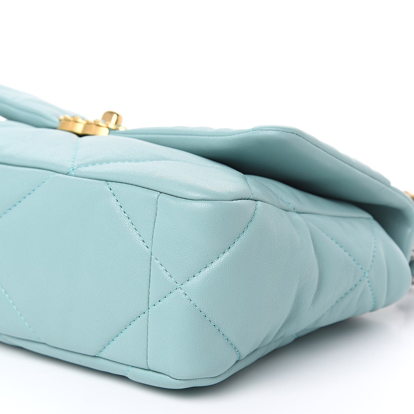 Lambskin Quilted Medium Chanel 19 Flap Light Blue