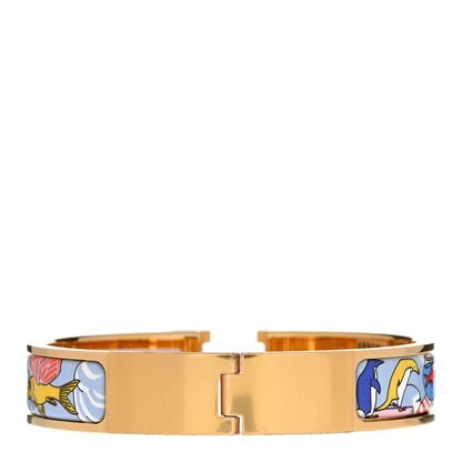 Hermes Enamel Printed Dans Les Nuages Narrow Clic Clac H Bracelet PM Flamboyante 3 of 5