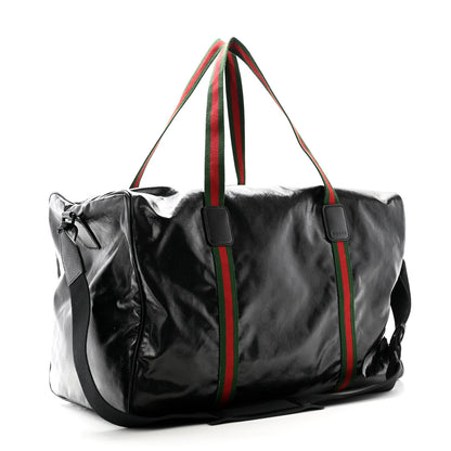 Gucci Crystal Monogram Web Large Duffle Bag Black 2 of 9