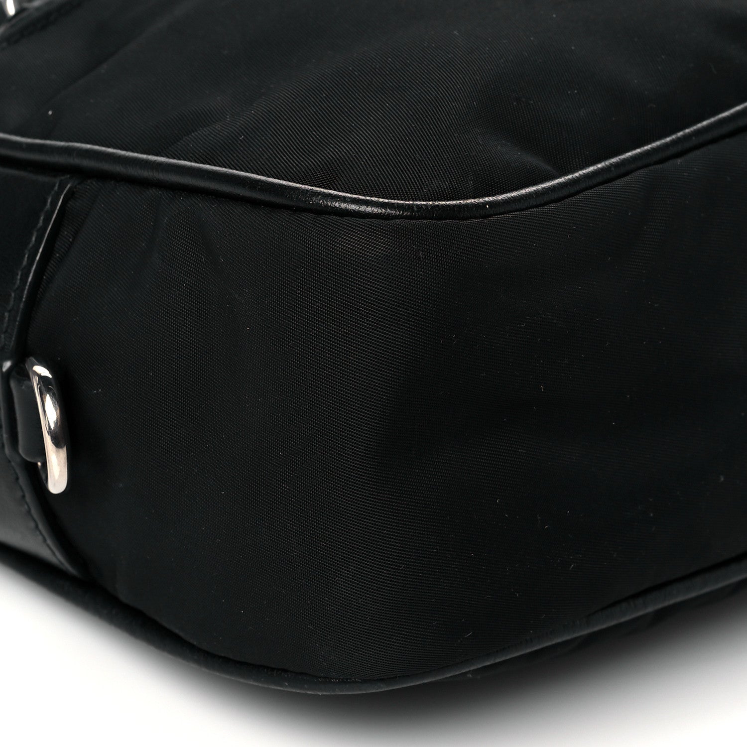 Prada Tessuto Nylon Studded New Vela Shoulder Bag Black Cromo 8 of 10