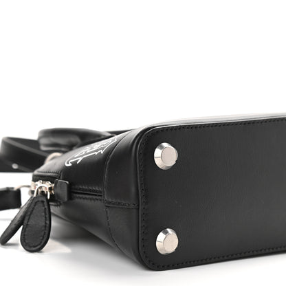 Balenciaga Calfskin Gothic Logo XXS Ville Top Handle Bag Black White 7 of 10