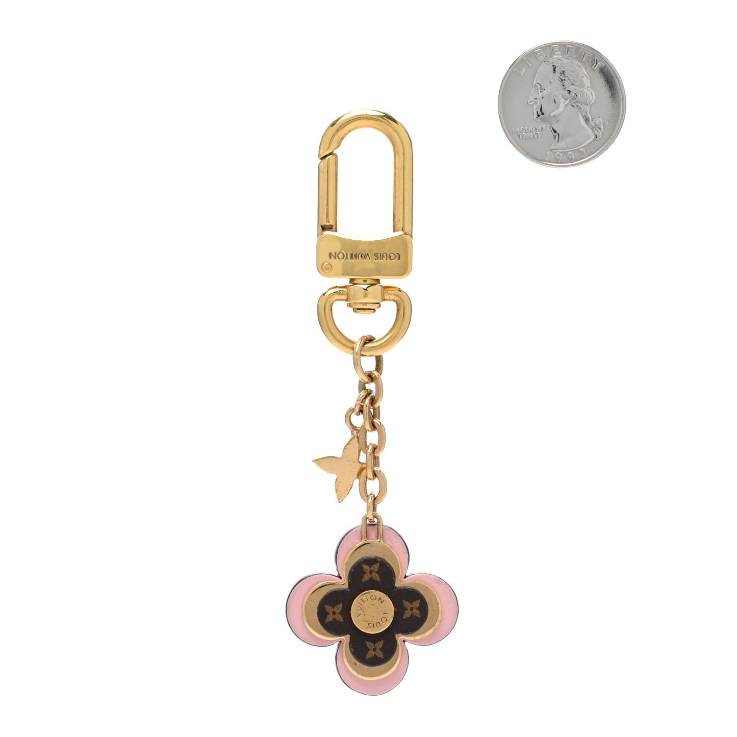 LOUIS VUITTON Monogram Blooming Flowers BB Bag Charm Key Holder Pink