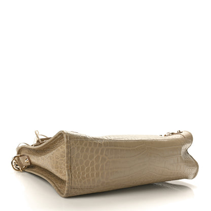 Balenciaga Calfskin Crocodile Embossed Classic Gold Hardware City Beige Latte 5 of 11