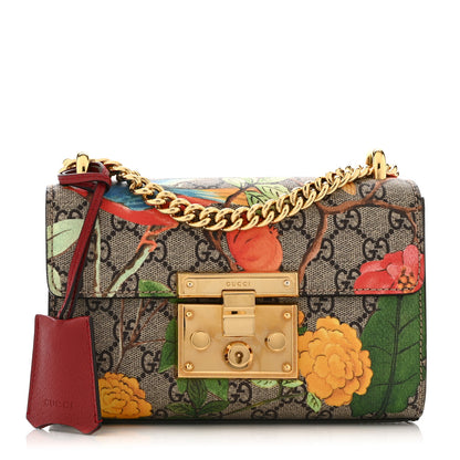 Gucci GG Supreme Monogram Tian Small Padlock Shoulder Bag Beige Multicolor New Acero 1 of 11