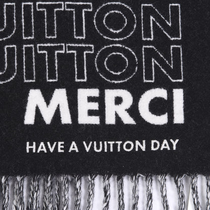 Louis Vuitton Wool Cashmere Scarf Black 4 of 4
