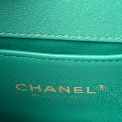 Chanel Caviar Quilted Small Chain Around Boy Flap Green 6 of 9
