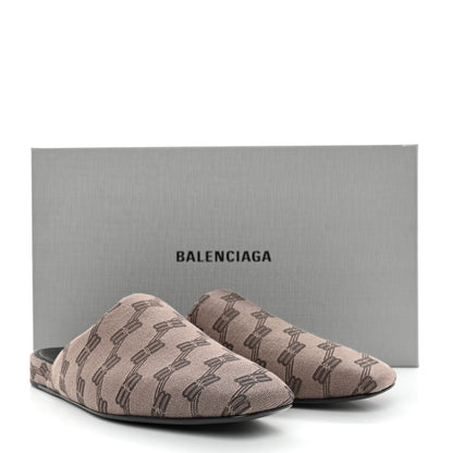 Balenciaga Jacquard BB Monogram Mens Cosy Mules 40 Dark Mink Grey Dark Brown 9 of 9