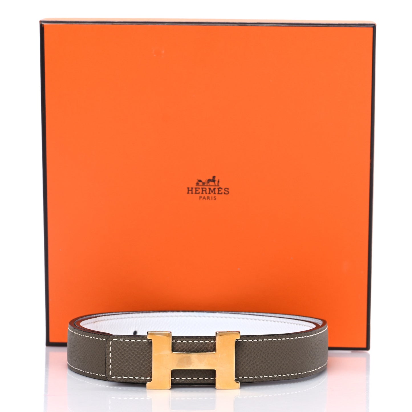Epsom Swift 24mm Mini Constance H Belt 75 30 White Etoupe