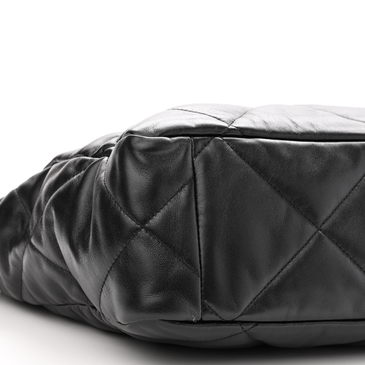 Chanel Lambskin Quilted Chanel 19 East West Shopping Bag Black 9 of 12